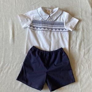 NWOT 18M Sir John By Rosalina Smocked Set